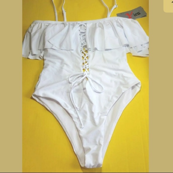 unbranded Other - Bali White Women's Swimsuit Padded Lace up.